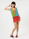 YANYAN KNITS 25 Spring/Summer Embellished Plaid Vest YYK-YYW25-0061-LL Blue-Green